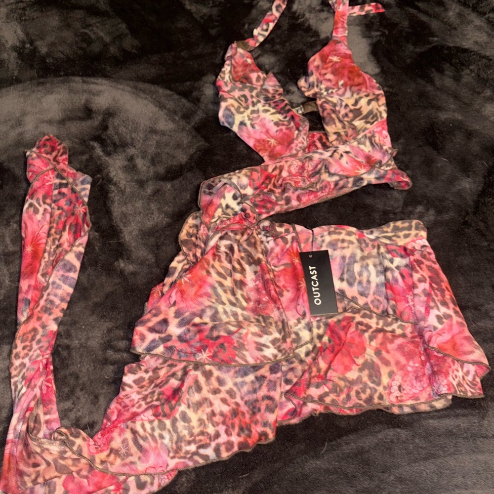 Outcast Pink Leopard Print Dress